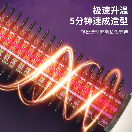 Yupinjia straight hair comb 28mm curling iron fluffy comb curling straight dual-purpose hair root pad bangs inner buckle fluffy artifact medium and short hair management home comb Valentine's Day 520 gift anti-perm curling comb 28mm rose red