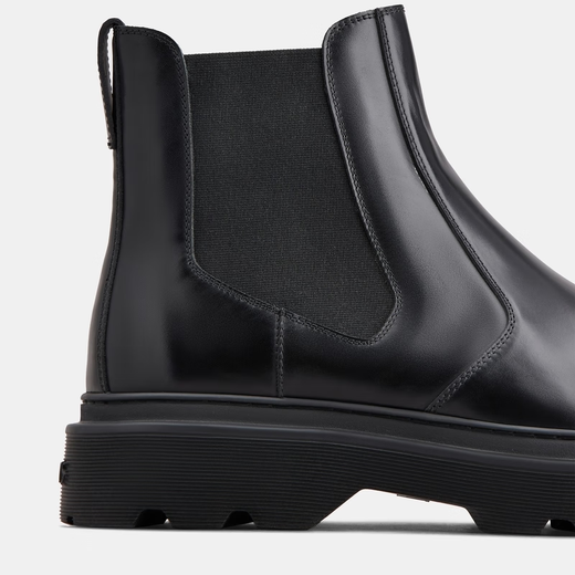 TOD S End of Season Special TOD S Official Men's Leather Ankle Boots Sleeve Short Boots Fashion Casual Boots Men's Shoes Black 42