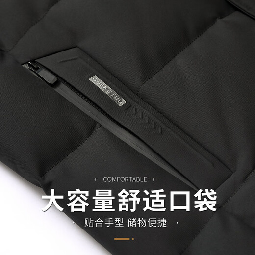 Flying in the Snow Goose Down Down Jacket Men's Removable Hat Casual Business Autumn and Winter Thickened Short Jacket Men's 185