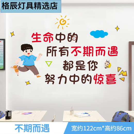 Klassenzimmer-Wandaufkleber, Dekoration, Zeit schätzen, Lernen, inspirierende Aufkleber, kulturelle Wand, Klassenlayout, Studentenzimmer, Malerei von SY6187, unerwartete Begegnung