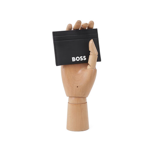 雨果博斯（HUGO BOSS）新品 男士black系列卡包卡夹男包 50513935 001 黑色徽标装饰