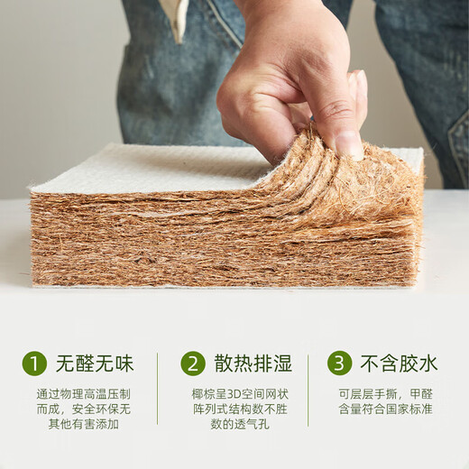 海马匠府弹簧椰棕床垫1.8x2米乳胶床垫家用十大软硬两用加厚品牌 D两用款：独立弹簧+3E棕+乳胶 软硬两用23cm 1350mm*1900mm