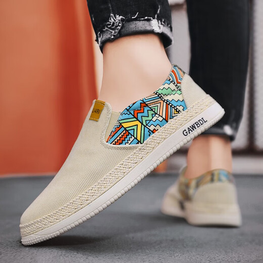 
Citron Pavilion Beijing Canvas Shoes Men's Shoes 2025 New Summer Casual Canvas Shoes Thousand-layer Sole One-Pin Breathable Thin Style Beige 42 (260mm)