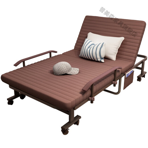 Pumeisen pliage lit ménage simple simple hôpital double sieste d'accompagnement lit portable chaise salon de marche de bureau lit déjeuner lit 66 marron économique