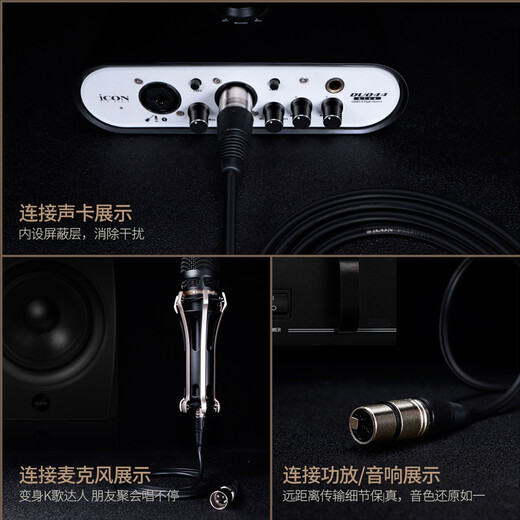 Aiken iCON dual XLR microphone microphone Aiken audio cable microphone connection sound card dual XLR cable mini XLR microphone cable Aiken dual XLR cable 2 meters