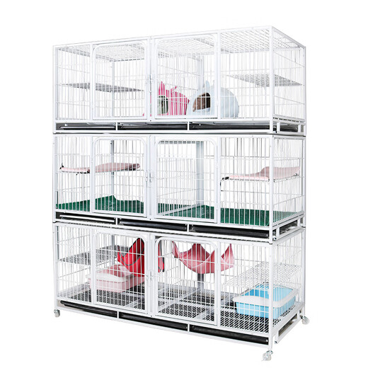 Cat cage breeding cat cage three-layer cat cage multi-layer breeding cage with partition pet shop foster home cattery cage 214*72*186 with partition tray Guangxi Qinghai Ningxia Gansu