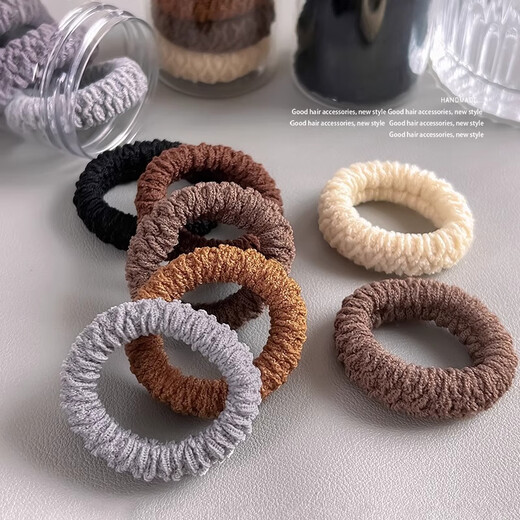 Danqin high ponytail head rope thickened and high elastic hair tie new trendy high-end hair band for women 2025 new hair rope black 6 pieces