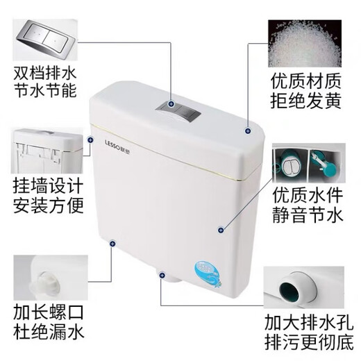Liansu household flush tank bathroom squat toilet energy-saving flush toilet squat squat toilet water tank flush toilet squat toilet WP02121 electroplated double-press thickened large impact model