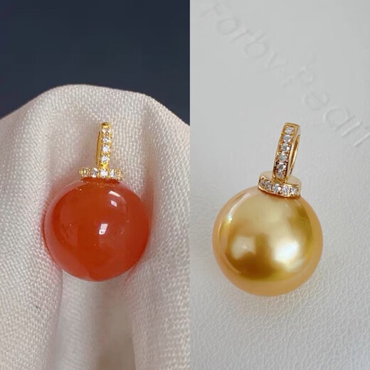 Fat Donglai's same style 18k gold pearl pendant buckle, buckle head pearl thickened open plain gold buckle head necklace pendant hand, plain style K yellow (closed)