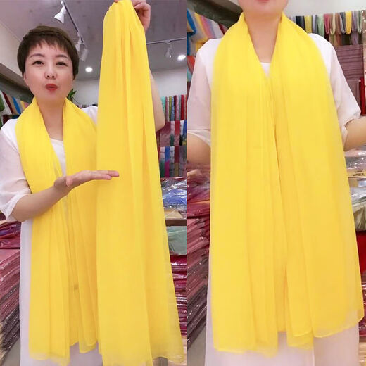 
Wang Ximai silk scarf for women chiffon spring and autumn shawl winter long Korean sun protection scarf solid color gauze scarf big beach towel red 150*100cm