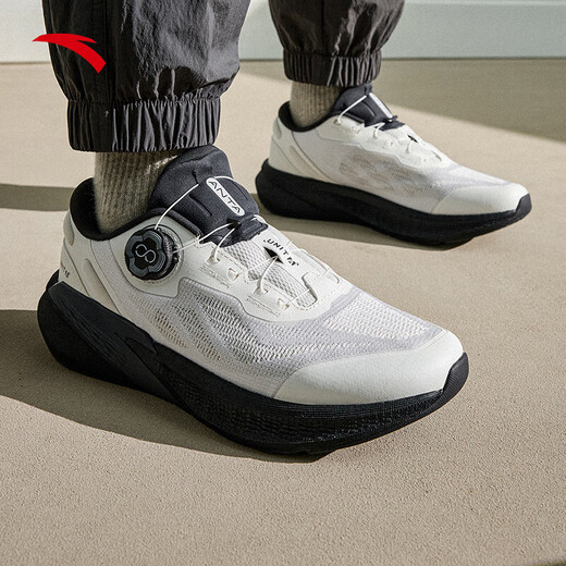 ANTA Burning MAX丨Men's Shoes Training Shoes Spring Fitness Squat Shoes Strength Training Sports Shoes for Men Lace-Free Papery White/Ink Gray-5 40