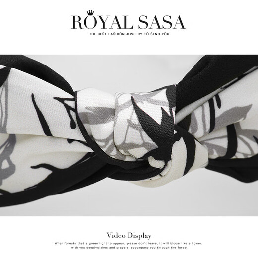 Royal sasa royal sasa hair accessories high-end ink Chinese style wide-brimmed knotted hair hoop women's hairpin fabric headband