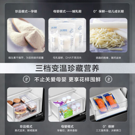 Haier Haier refrigerator 510 liter variable temperature ultra-thin French refrigerator dry and wet storage EPP ultra-clean first-class energy efficiency air-cooled frost-free Qingyun multi-door household refrigerator Consult and receive subsidies BCD-510WGHFD59S9U1