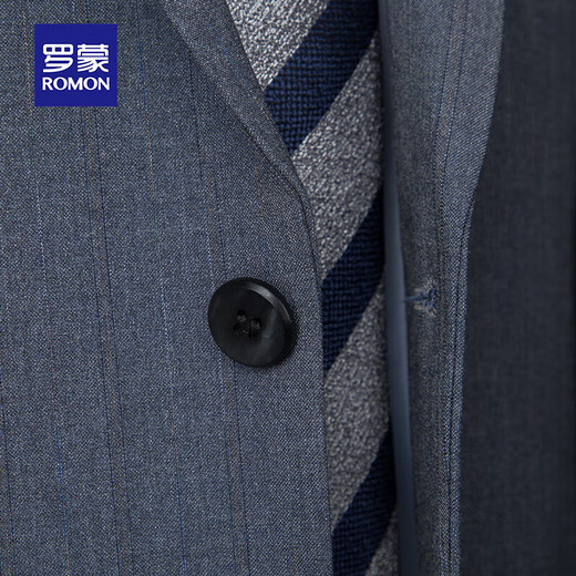 ROMON high-end men's suit clothing men's two-piece spring and autumn formal wedding dress jacket daddy suit 2266 gray. Double slit 165C (165) 90-105Jin Jin equals 0.5 kg
