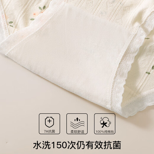芬腾10条装丨纯棉内裤女100%棉7A抗菌底裆/冰丝聚乳酸內裆-多款可选 【7A】A款五种颜色各2条，共 10条 M （纯棉款） （80-100斤）