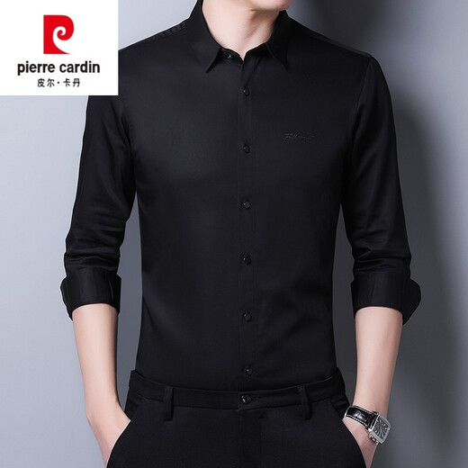 Pier Cardin [Business] Bourgogne Shirt Men's Men's Long à manches beaux-manches et robe de mariée de mariée