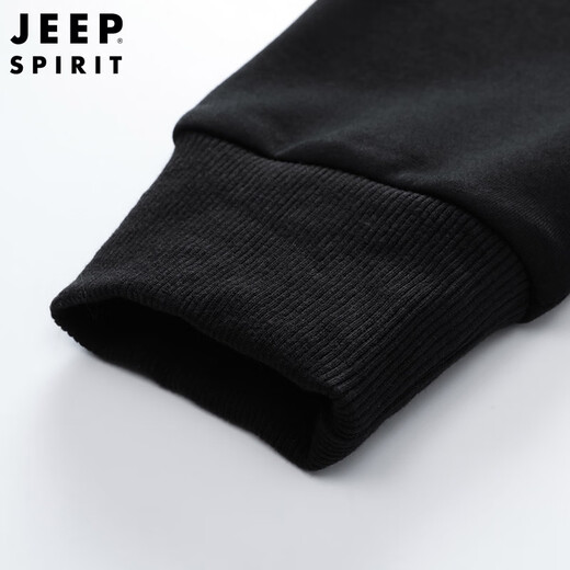 JEEP SPIRIT Jeep sports suit men's sweatshirt spring and autumn men's casual running jacket two-piece set men's dark gray XL