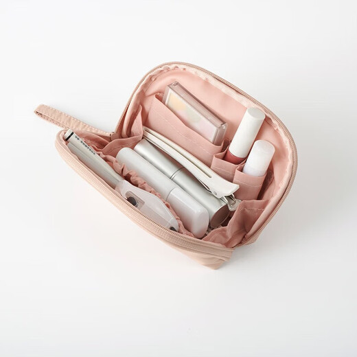 Muji Polyester Fiber Maber Makeup Bag Сумка портативные туалетные принадлежности сумка маленькая розовая бежевая