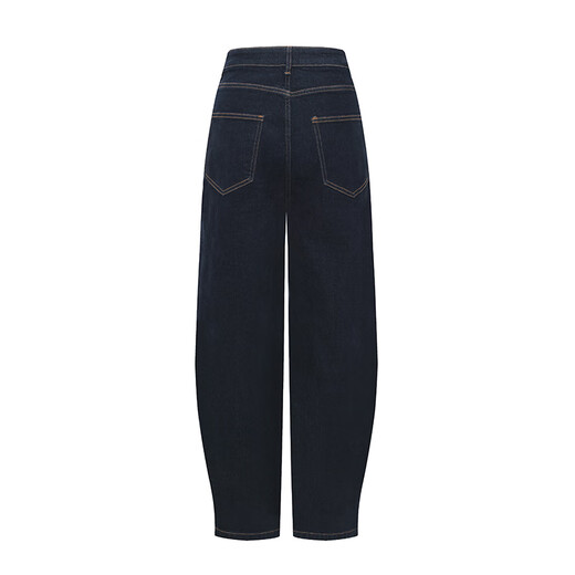 Navigare Italian dinghy non-fading jeans for women, autumn and winter brushed stretch banana pants, fashionable long pants, navy blue XL