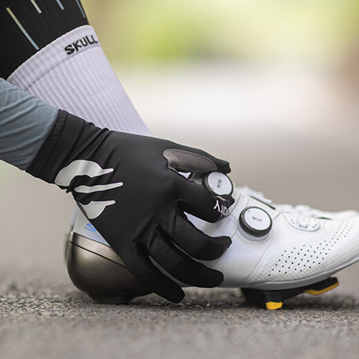 CAVALRY Cycling Gloves Windproof Full Finger Mountain Bike Road Bike Shock Absorbing Touch Screen Gloves Men's and Women's Spring and Autumn Outdoor Sports Fitness Gloves Cycling Equipment Black L Size