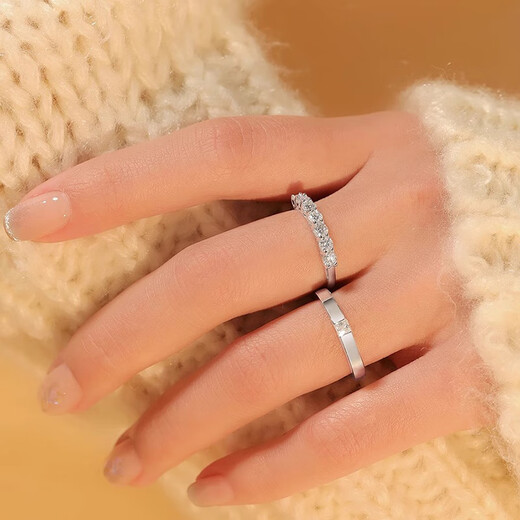 MZMZ platinum couple ring pt950 platinum engagement ring diamond ring Double Eleven birthday gift for girlfriend when/next day delivery - light luxury single purchase (note male/female ring)