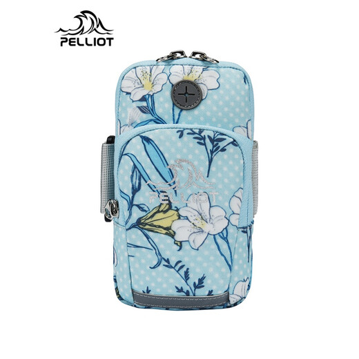 Mobile phone arm bag running fitness armband outdoor sports multifunctional unisex wrist phone bag cycling gray pink printed M size