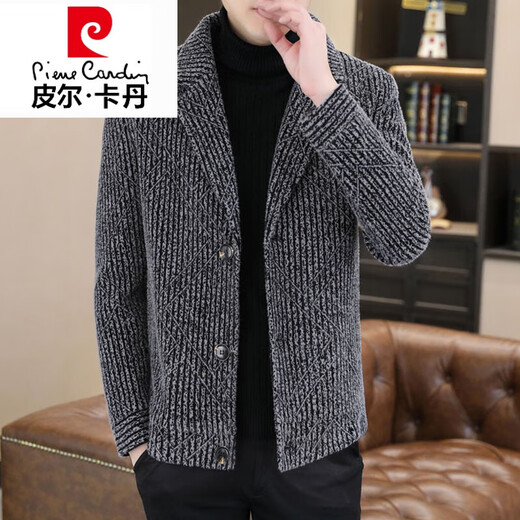 皮尔卡丹（pierre cardin）2025年新款高端轻奢毛呢子外套男士秋冬季休闲西装领夹克男加厚款 深灰 6636 4XL (165~185斤)