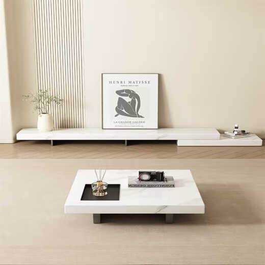 Mo Xian minimalist TV cabinet coffee table combination simple modern coffee table slate modern simple living room home Italian minimalist fall MM80*80*30cm coffee table remarks color MM complete set