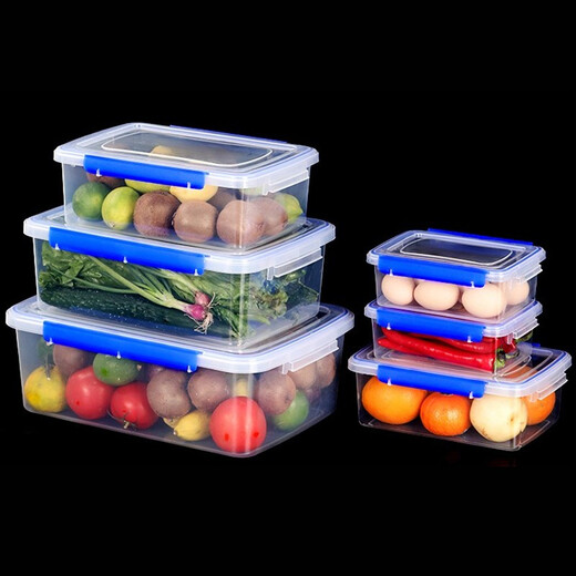 Hotel kitchen rectangular large capacity commercial sealed plastic fresh-keeping box for refrigerator special thickened canteen storage box 1105 models 1.4 liters [20.5*14*7.5cm]