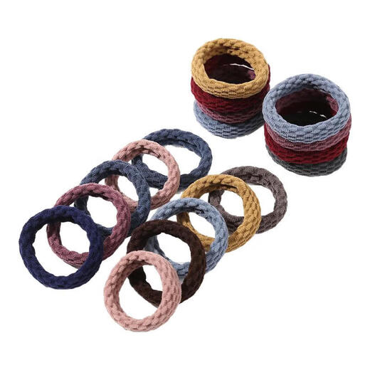 10 paquets de bague de serviette à bande caoutchouc Jacquard High Jacquard Corde à cheveux sans couture plus épaisse 10 morceaux de bague de serviette Jacquard Anneau de cheveux