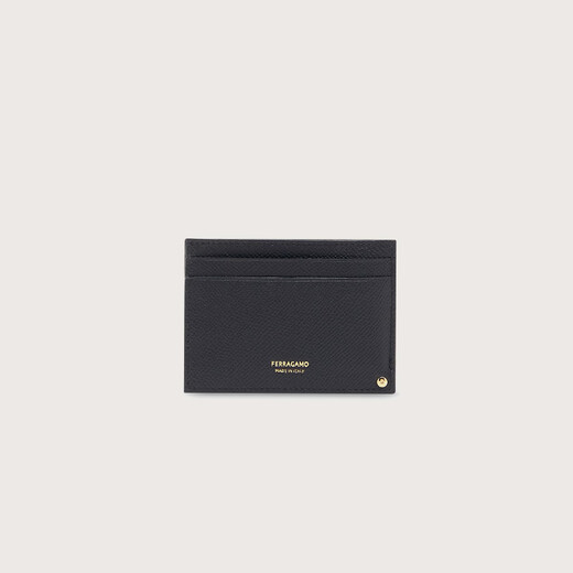 Ferragamo men's black card holder 0775660 gift for boyfriend