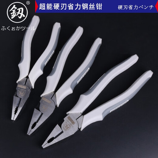 鰰brand Japan Fukuoka vise multifunctional universal industrial grade wire cutter electrician pliers tool collection F0-1203 Fukuoka style Japanese style wire cutter 8 inches
