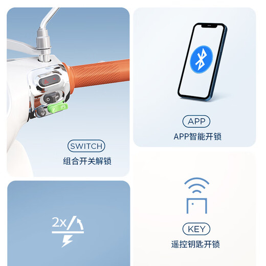 Emma electric motorcycle Q7 graphene lead-acid large battery with long battery life 72V25Ah battery luxury retro smart and comfortable electric vehicle bright whale gray