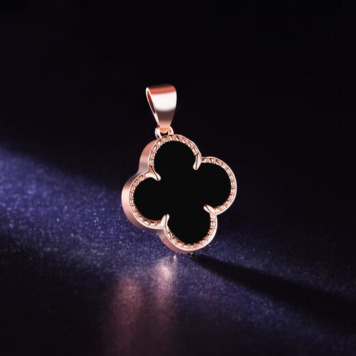 18k gold plated pendant single pendant simple rose gold color gold pendant silver necklace rose gold/black agate pendant (no chain)
