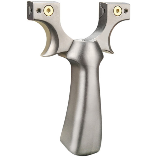 Thunder titanium alloy slingshot, high precision, fast pressure, no need to tie flat rubber bands, outdoor competitive adult steel ball powerful bow, silver A, thunder titanium aluminum 8020 package one available