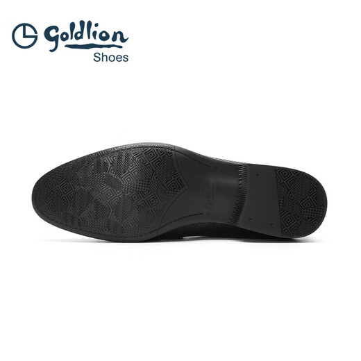 Goldlion men's shoes loafers punched breathable sandals business casual shoes G580420170AAD black 40