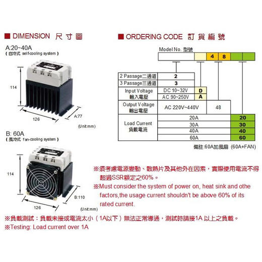 Clcey Xuanrong 3-phases AC Solid State Relay 3D4820 3D4830 3D4840 3D4860 Gris clair 3 Gris 3D4840