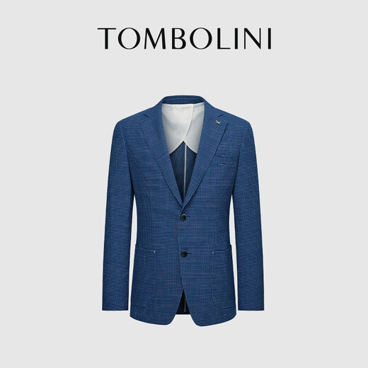Dongbolini Spring New Product Casual Single West Men's Casual Suit Jacket Tide Blue Plaid Versatile Suit Dark Blue L 175/96A(50)