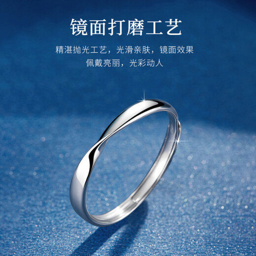MZMZ Platinum Ring Möbius Ring Couple PT950 Platinum Pair Ring Birthday Anniversary Gift for Girlfriend Platinum Couple Model + Möbius Ring