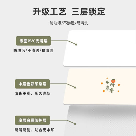 Bo Ling Lu light luxury high-end table mat tablecloth rectangular waterproof and oil-proof thickened anti-scalding heat insulation wipeable washable coffee table table mat rose 40*60cm