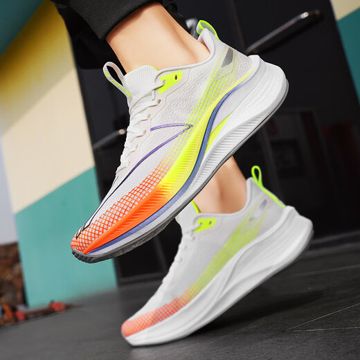 Chaussures de course Sembosk Rabbit rouge 7pro Carbone Board Chaussures Summer Shock Absorption Sports Competition Training Sports Chaussures Breatte Mesh Chaussures BLT # 825 WHITE ORANGE 43