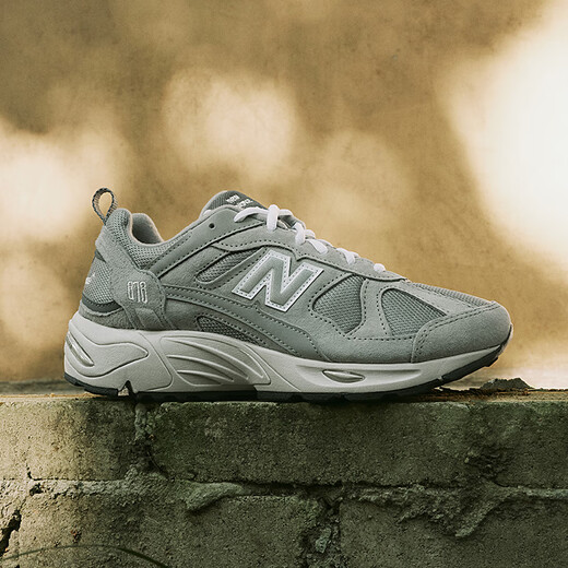 New Balance NB878 Chaussures de papa officielles Chaussures pour hommes Chaussures pour femmes couples rétro gris maigre respirant bas basses décontractées gris CM878MC1 37,5 (longueur du pied 23cm)