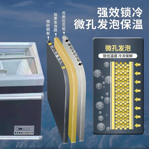 澳柯玛（AUCMA）冰柜商用卧式雪糕展示柜冰淇淋冷冻柜冷藏保鲜柜上下推拉门超市冷柜 687升(2000*825*840mm)直柜