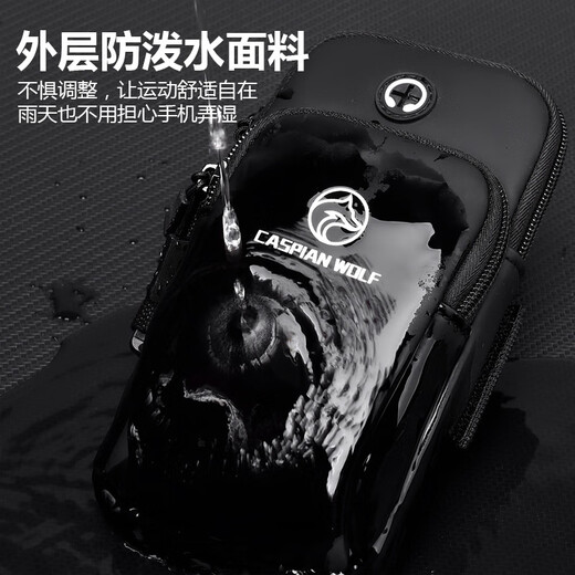 Caspian Wolf Caspian Wolf Running Mobile Phone Tébramme Bag Sac Hommes et femmes Équipement Marathon Cycling Water-Splashing Sports Arm Back