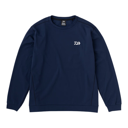 DAIWA autumn and winter DE-9223 cold-proof hooded long-sleeved shirt warm round neck pullover top autumn and winter fishing clothing DE-9323 round neck style-black M