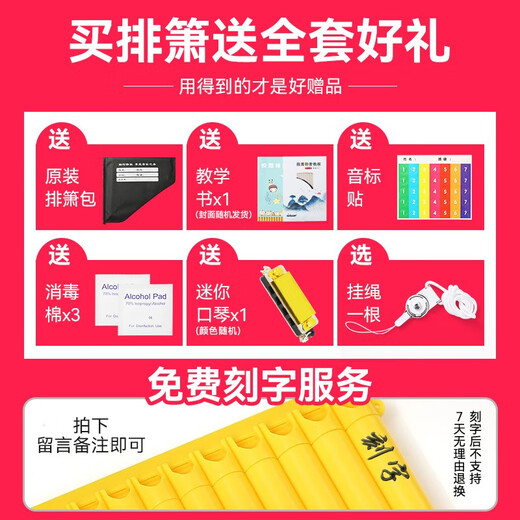 YTK易学排箫16管18管儿童专业演奏民族乐器小学生初学者入门专用 18管米棕色+送好礼