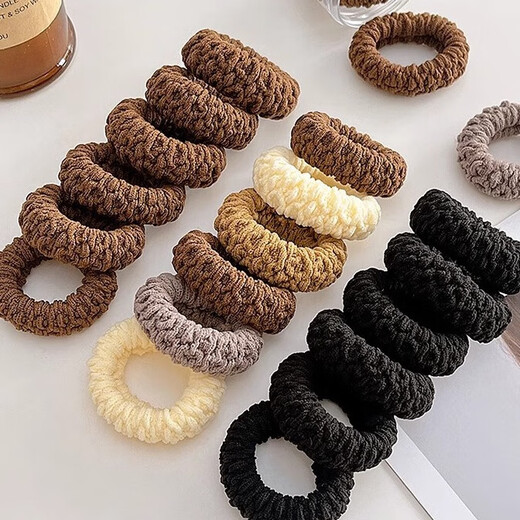 Jieweiyi's new thickened hair accessories, widened rubber band hair ties, high ponytail, high elasticity and durable hair ropes BH-FQ126 mixed color 5 pieces in bag