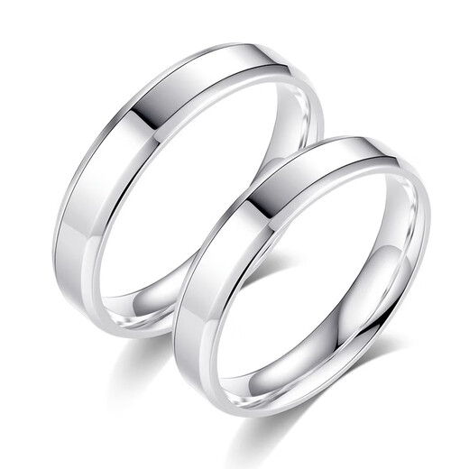 Pang Donglai's platinum rings for couples, a pair of PT950 plain rings, smooth frosted white gold, men's and women's diamond rings, heart-pounding platinum, single ring for men