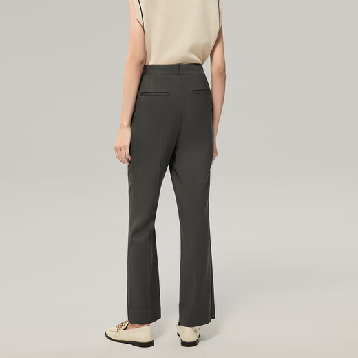 OVV Autumn and Winter Hot Sale Women's Wool Blended Draped Silhouette Boot Suit Suit Pants Green Gray C1 M