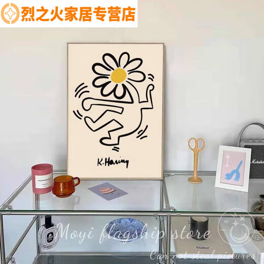 
Keith Harlem Pop style abstract graffiti decorative painting niche trendy bedroom bedside hanging painting restaurant art mural JD15869 70*100cm
